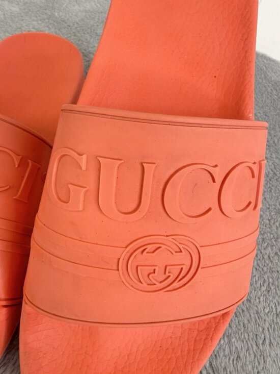 Gucci Slides Sandals Orange EU 42   Mens 8.5  Womens 12 main image 9